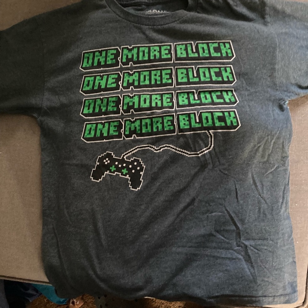 Kids graphic tee, “one more brick”